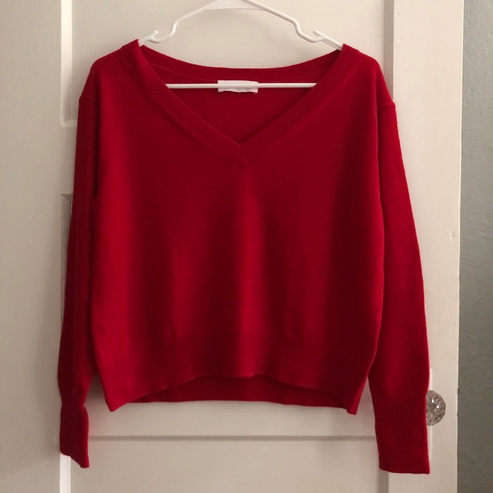 Everlane Cashmere Crop V-Neck